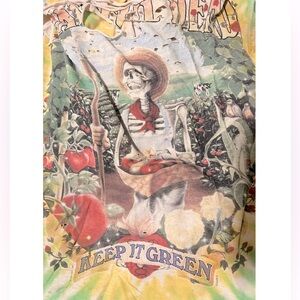 Reworked Vintage Tie Dye 1998 Grateful Dead "Keep It Green" T-Shirt | Band Tee
